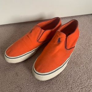 Orange Polo slip-ons